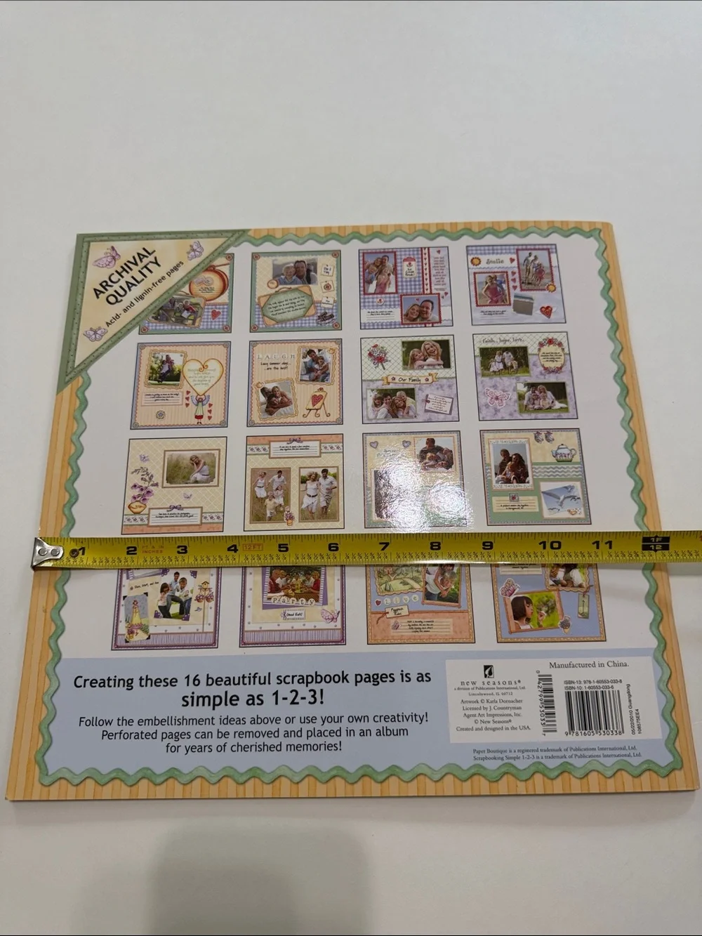Paper Boutique Scrapbooking Kit “Summer”- Blue, Cream, Green Accents